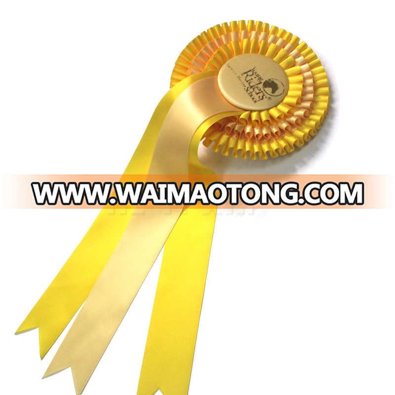 Custom Logo Horse Competitive 1st Place Award Ribbon Rosette For Competition